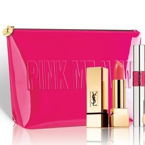 hot pink YSL Beauté "PINK ME NOW" cosmetic case